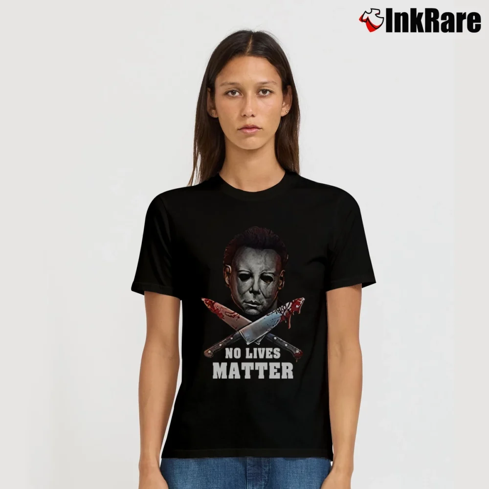Women’s Michael Myers No Lives Matter Signature T-Shirt in black | Soft, Flattering Fit