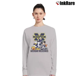 Women’s Michigan Wolverines Mickey Donald Goofy Football Long-Sleeve Top in sport grey | Sleek, Versatile, All-Season