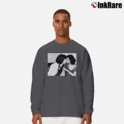 Men’s Mick and Bianca Rose Hartman Retro Long-Sleeve Shirt in charcoal | Sleek, Lightweight, Year-Round Wear