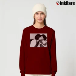 Women’s Mick and Bianca Rose Hartman Retro Long-Sleeve Top in maroon | Sleek, Versatile, All-Season