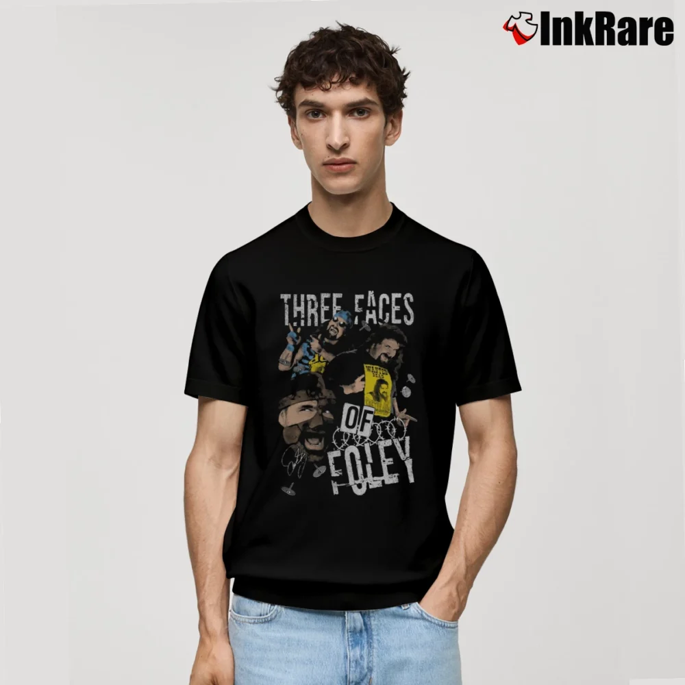 Men’s Mick Foley Three Faces Of Foley Classic T-Shirt in black | Soft, Breathable Everyday Wear