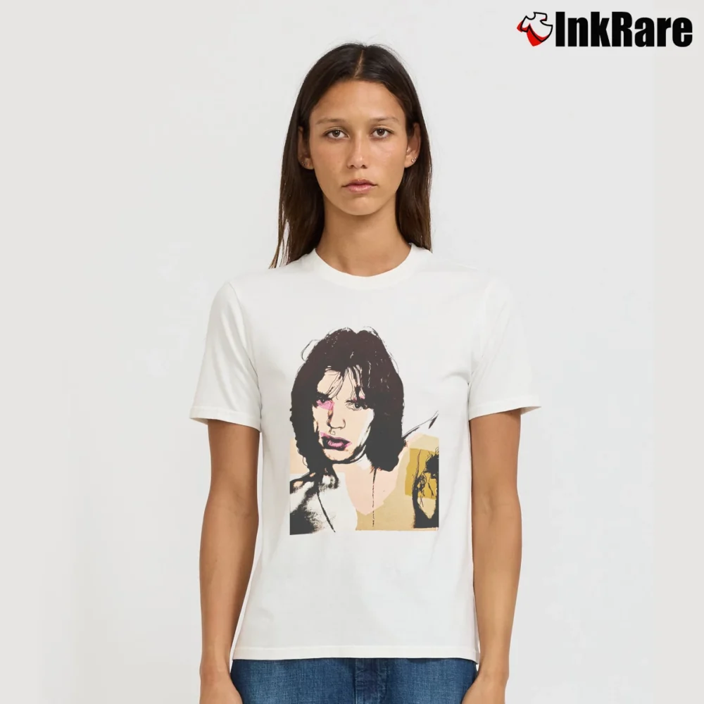 Women’s Mick Jagger Andy Warhol Signature T-Shirt in white | Soft, Flattering Fit