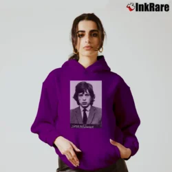 Women’s Mick Jagger Mugshot Rock Legend Cozy Hoodie in purple | Warm, Structured, Stylish