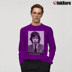 Men’s Mick Jagger Mugshot Rock Legend Long-Sleeve Shirt in purple | Sleek, Lightweight, Year-Round Wear