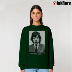 Women’s Mick Jagger Mugshot Rock Legend Relaxed Sweatshirt in forest green | Soft, Laid-Back Vibe