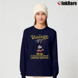 Women’s Mickey 1971 Anniversary Walt Disney Magic Long-Sleeve Top in navy | Sleek, Versatile, All-Season