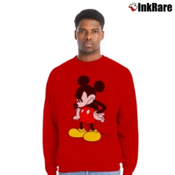 Men’s Mickey 90th Anniversary Rag Bone Collection Crewneck Sweatshirt in red | Cozy Fabric, Clean Style