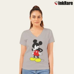 Women’s Mickey 90th Anniversary Rag Bone Collection V-Neck Tee in sport grey | Chic Neckline, Soft Texture
