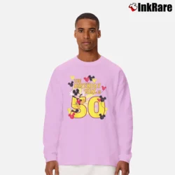 Men’s Mickey And Friends 50th Birthday Girl Long-Sleeve Shirt in light pink | Sleek, Lightweight, Year-Round Wear