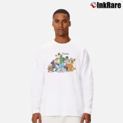 Men’s Mickey And Friends Disney Cartoon Long-Sleeve Shirt in white | Sleek, Lightweight, Year-Round Wear