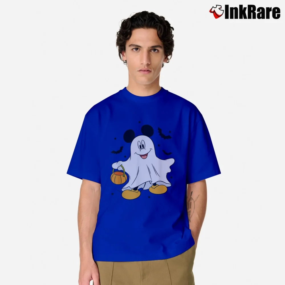 Men’s Mickey And Friends Halloween Ghost Mickey Mouse Classic T-Shirt in royal blue | Soft, Breathable Everyday Wear