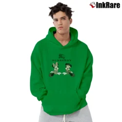 Men’s Mickey And Minnie Disneyland Burberry Logo Pullover Hoodie in irish green | Cozy, Durable, Modern Fit