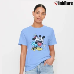 Women’s Mickey And Minnie Mouse Disney Signature T-Shirt in light blue | Soft, Flattering Fit