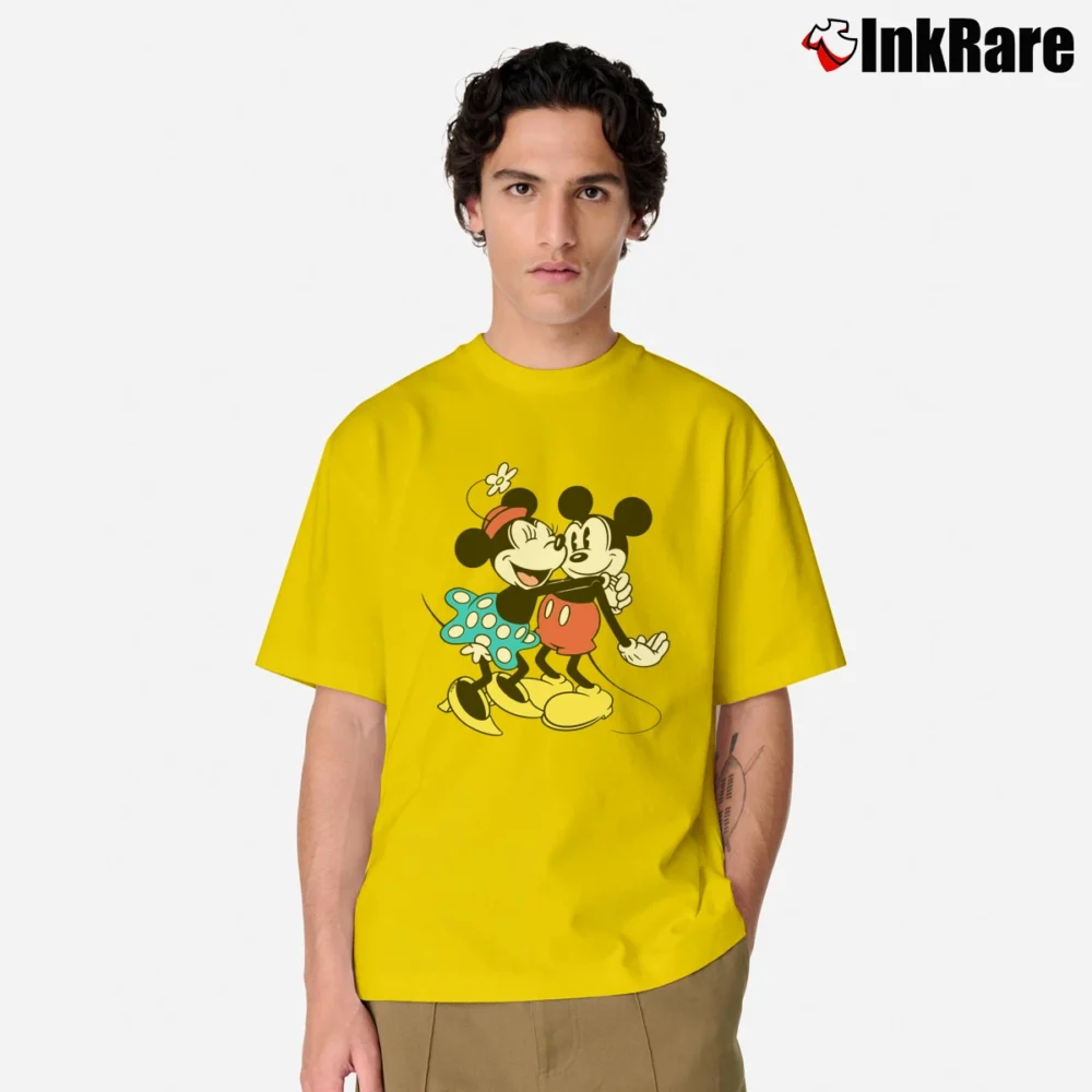Men’s Mickey And Minnie Mouse Disney Classic T-Shirt in yellow | Soft, Breathable Everyday Wear