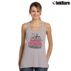 Women’s Mickey And Minnie With Donald And Daisy In Car Ride Vintage Disney Graphic Tank Top in sport grey | Lightweight, Movement-Friendly
