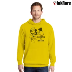 Men’s Mickey Cheers And Beers Epcot Food Festival Disney Pullover Hoodie in yellow | Cozy, Durable, Modern Fit