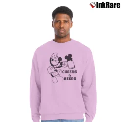 Men’s Mickey Cheers And Beers Epcot Food Festival Disney Crewneck Sweatshirt in light pink | Cozy Fabric, Clean Style