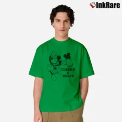 Men’s Mickey Cheers And Beers Epcot Food Festival Disney Classic T-Shirt in irish green | Soft, Breathable Everyday Wear