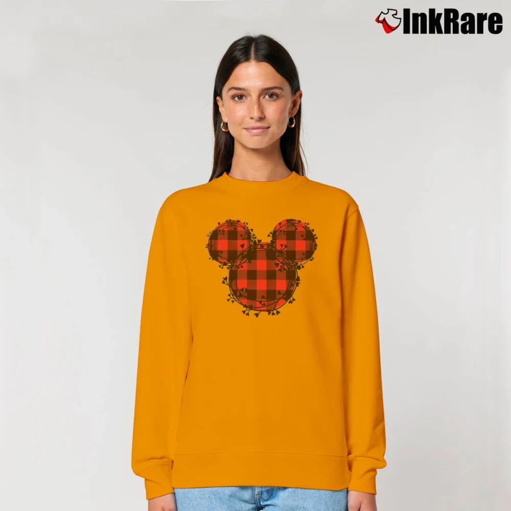 Women’s Mickey Disney Trendy Vacation Relaxed Sweatshirt in orange | Soft, Laid-Back Vibe