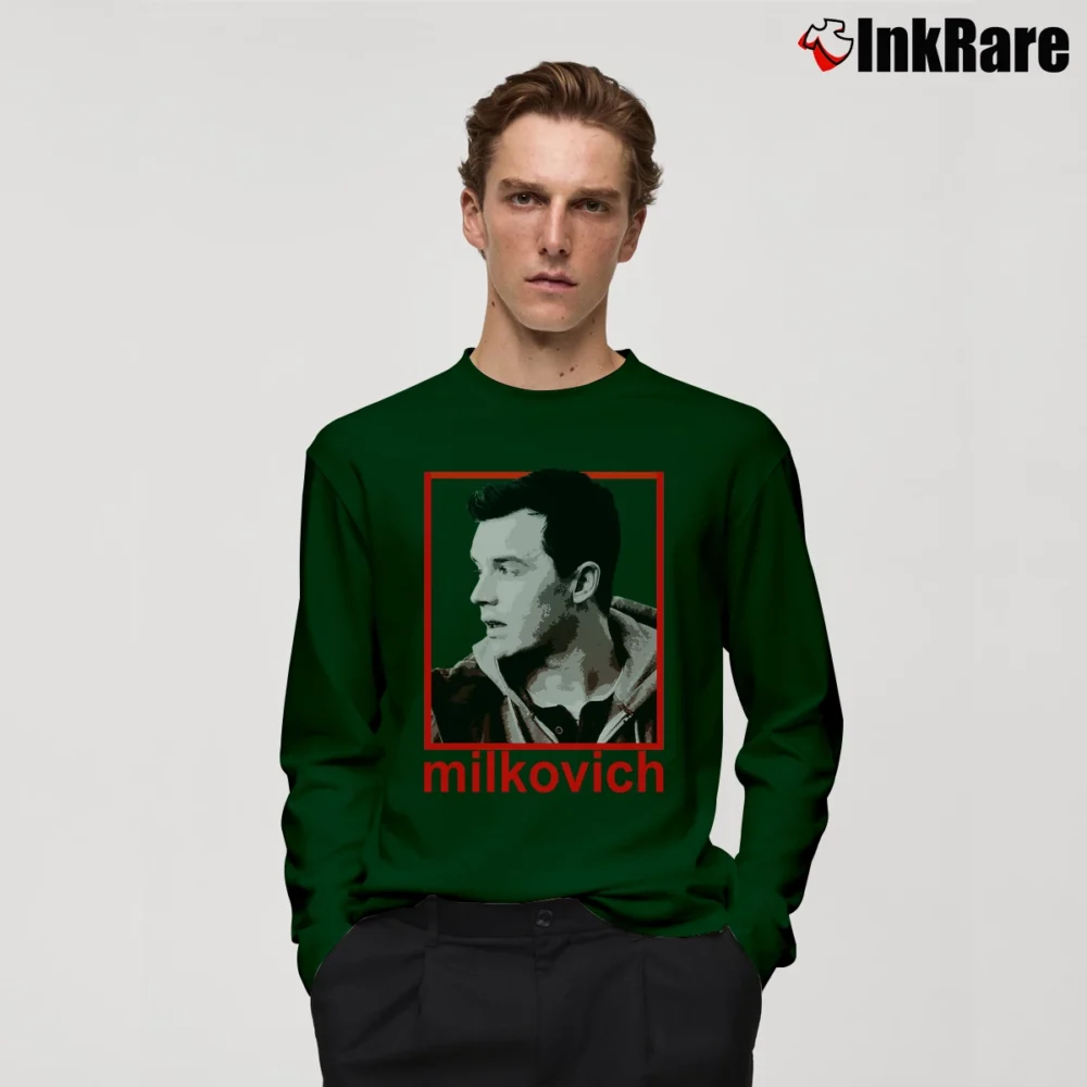 Men’s Mickey Milkovich Graphic Long-Sleeve Shirt in forest green | Sleek, Lightweight, Year-Round Wear