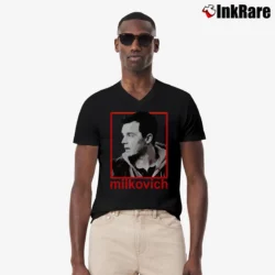 Men’s Mickey Milkovich Graphic V-Neck Tee in black | Sharp, Breathable, Everyday Staple
