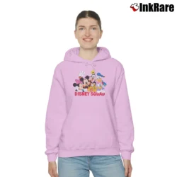 Women’s Mickey Minnie Goofy Donald Disney Squad Funny Cozy Hoodie in light pink | Warm, Structured, Stylish