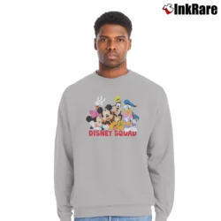 Men’s Mickey Minnie Goofy Donald Disney Squad Funny Crewneck Sweatshirt in sport grey | Cozy Fabric, Clean Style