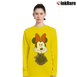 Women’s Mickey Minnie Retro Cartoon Long-Sleeve Top in yellow | Sleek, Versatile, All-Season