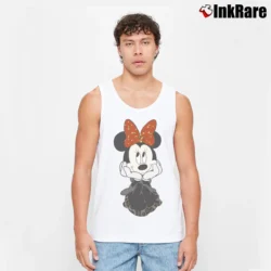 Men’s Mickey Minnie Retro Cartoon Tank Top in white | Breathable, Active-Friendly Design