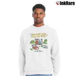 Men’s Mickey Minnie's Runaway Railway Nothing Can Stop Us Now Disney Crewneck Sweatshirt in white | Cozy Fabric, Clean Style