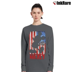Women’s Mickey Mouse American Flag 1928 Graphic Long-Sleeve Top in charcoal | Sleek, Versatile, All-Season