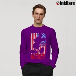 Men’s Mickey Mouse American Flag 1928 Graphic Long-Sleeve Shirt in purple | Sleek, Lightweight, Year-Round Wear
