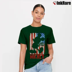 Women’s Mickey Mouse American Flag 1928 Graphic Signature T-Shirt in forest green | Soft, Flattering Fit