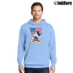 Men’s Mickey Mouse Americana Flag Tank Pullover Hoodie in light blue | Cozy, Durable, Modern Fit