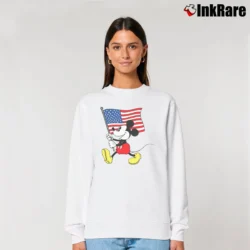 Women’s Mickey Mouse Americana Flag Tank Relaxed Sweatshirt in white | Soft, Laid-Back Vibe