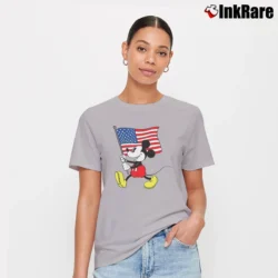 Women’s Mickey Mouse Americana Flag Tank Signature T-Shirt in sport grey | Soft, Flattering Fit