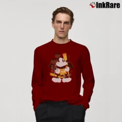Men’s Mickey Mouse Artist Series Disney Parks Long-Sleeve Shirt in maroon | Sleek, Lightweight, Year-Round Wear
