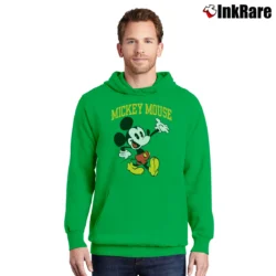 Men’s Mickey Mouse Big Logo Cartoon Funny Pullover Hoodie in irish green | Cozy, Durable, Modern Fit