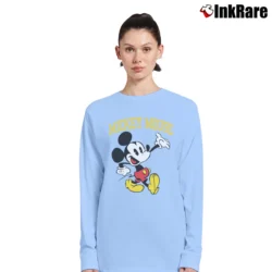 Women’s Mickey Mouse Big Logo Cartoon Funny Long-Sleeve Top in light blue | Sleek, Versatile, All-Season