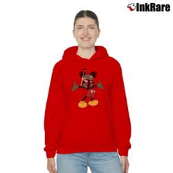 Women’s Mickey Mouse Boba Fett Funny Star Wars Cozy Hoodie in red | Warm, Structured, Stylish