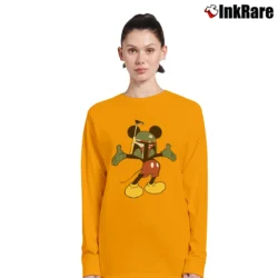 Women’s Mickey Mouse Boba Fett Funny Star Wars Long-Sleeve Top in orange | Sleek, Versatile, All-Season