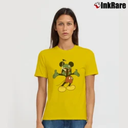 Women’s Mickey Mouse Boba Fett Funny Star Wars Signature T-Shirt in yellow | Soft, Flattering Fit