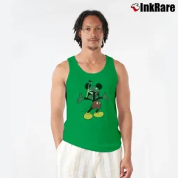 Men’s Mickey Mouse Boba Fett Funny Star Wars Tank Top in irish green | Breathable, Active-Friendly Design
