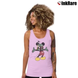 Women’s Mickey Mouse Boba Fett Funny Star Wars Tank Top in light pink | Lightweight, Movement-Friendly