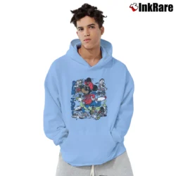Men’s Mickey Mouse Bootleg Run Joe Graphic Pullover Hoodie in light blue | Cozy, Durable, Modern Fit
