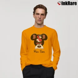 Men’s Mickey Mouse Boston Red Sox Baseball Classic Long-Sleeve Shirt in orange | Sleek, Lightweight, Year-Round Wear