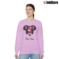 Women’s Mickey Mouse Boston Red Sox Baseball Classic Relaxed Sweatshirt in light pink | Soft, Laid-Back Vibe