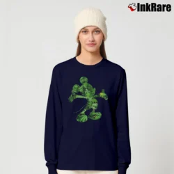 Women’s Mickey Mouse Cannabis Weed Funny Graphic Long-Sleeve Top in navy | Sleek, Versatile, All-Season