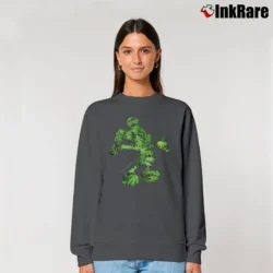Women’s Mickey Mouse Cannabis Weed Funny Graphic Relaxed Sweatshirt in charcoal | Soft, Laid-Back Vibe