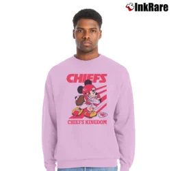Men’s Mickey Mouse Chiefs Kingdom Graphic Crewneck Sweatshirt in light pink | Cozy Fabric, Clean Style